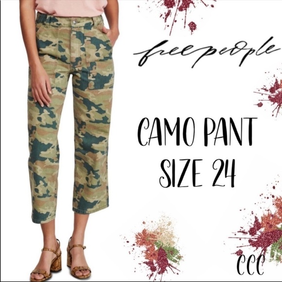 Free People Camo Size 24 Camouflage Pants Jeans - Picture 1 of 3